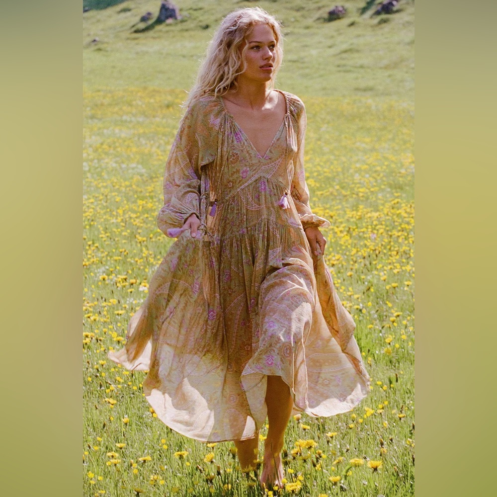 Spell Belladonna Gown in Dusty Olive